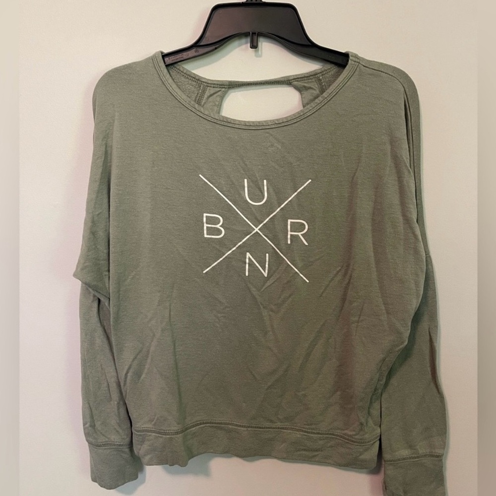 Burn Boot Camp Mint Green Open Back Sweater - Small